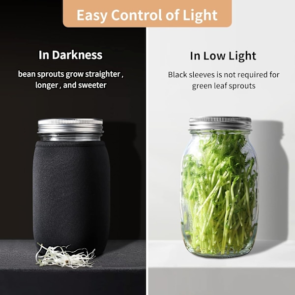 Bredmundede Quart Spireglas, Spirelåg i rustfrit stål til minimalistisk design, Spire dig til sundhed med lethed (Komplet spiresæt)