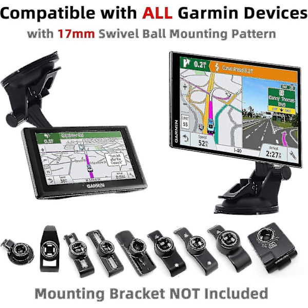 Til Garmin GPS Holder - GPS Bilholder Vindues-/Instrumentbræt Sugekopholder