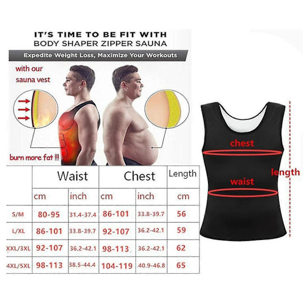 Gynekomasti Kompresjon Tank Top, Kompresjonstrøye Menn Svart Black S-M