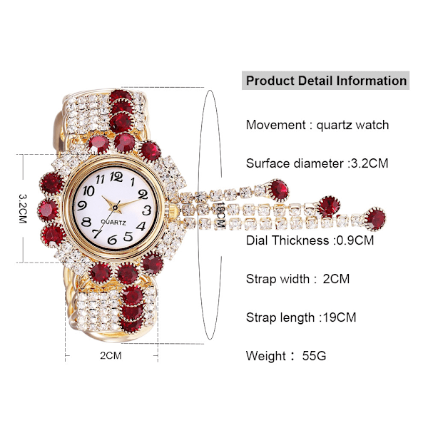 Quartz Klokker Vakre Individuelle Casual Klokker Jenteklokke For Kvinner Damer Red