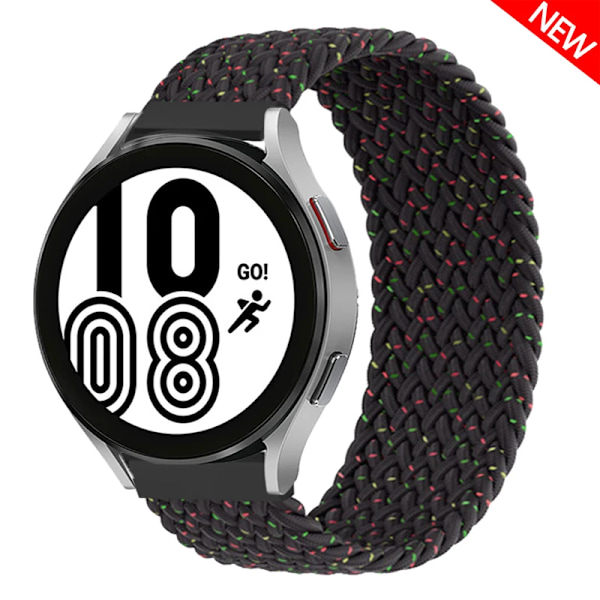 Flätat Solo Loop för Samsung Galaxy Watch 4/5/6/44mm 40mm/classic armband 46 42mm/active 2/Gear S3 armband 22mm 20mm klockarmband svart unity h black unity XS