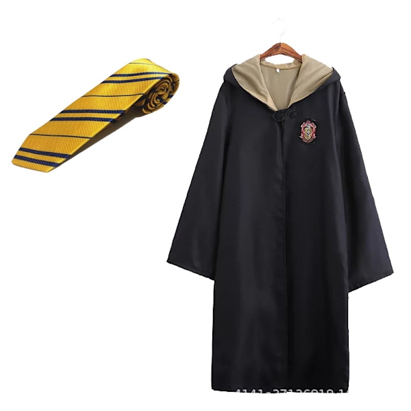 Harry Potter 2-delad Magisk Trollkarl Maskeraddräkt Kappa 155 Hufflepuff Hufflepuff Hufflepuff 155