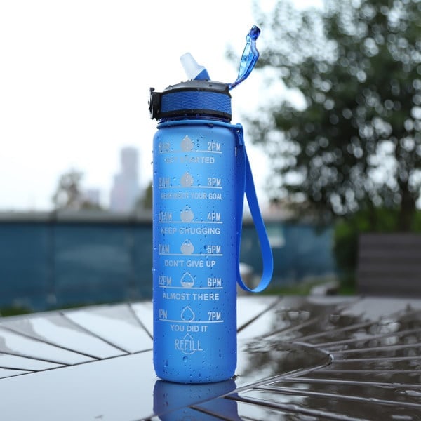 Vannflaske Sports Drikkekopp Plast Vannkopp 1000ML green+purple
