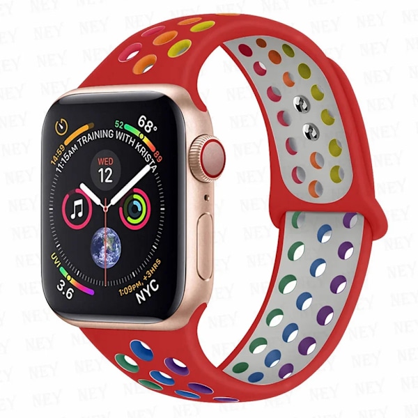 Sportrem för Apple Watch Band 45 mm 49 mm 44 mm 40 mm 41 mm 42 mm Silikonarmband correa iWatch Ultra 2 Series 9 8 SE 7 6 5 4 3 Red Pride 7 h Red Pride 7 M-L