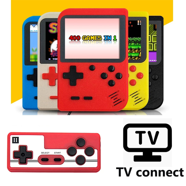 400/500/800 in 1 Kannettava pelikonsoli Klassinen Retro 3 tuuman näytöllä GY with gamepad 400 in 1