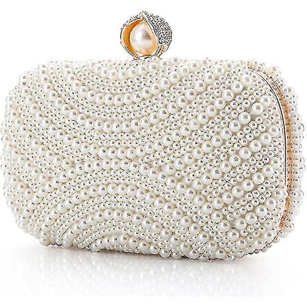 Naisten clutch-laukku ylellinen iltalaukku täysin helmikoristeltu keinotekoisilla helmillä käsilaukku häihin juhliin tanssiaisiin