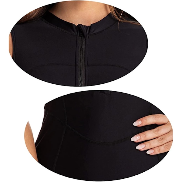 Dame badetøj i ét stykke langærmet rashguard dame våddragt atletisk badedragt surfing dykning lynlås foran badetøj badedragt Xd1 Sleeveless x 1494 Sleeveless x 1494 3XL