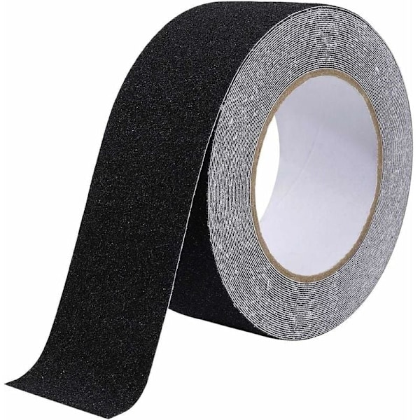 Halkskyddstejp för trappor, friktion, slipande för säkerhet, stege, inomhus, utomhus, hög draghållfasthet, 5 cm x 10 m, svart