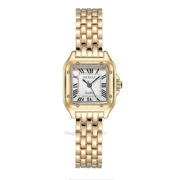 2023 dame mode firkantet ur dameur quartz ur kvalitets dame romersk proportionalt ur guld