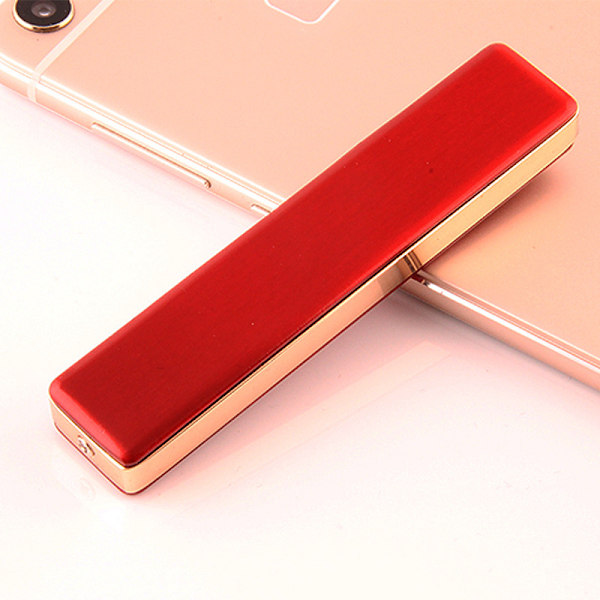 Elektrisk tändare USB uppladdningsbar Flamfri vindtät tunn design med USB-kabel Red