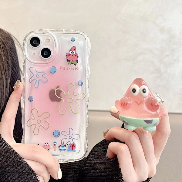 Yhteensopiva Söpö Kuori iPhonelle, Kawaii Jalustalla ja Riipuksella, Sarjakuva Kirkas Pehmeä TPU Puhelinkuori Patrick St Patrick Star iPhone 12 Pro Max