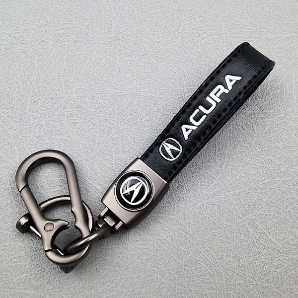 Lädernyckelring för Bil, Cykel, Motorcykel - Metallfinish | Hållbar Nyckelring | Nyckelring och Krokbeslag Silverdetaljer Silverdetaljer Silver Hardware Acura