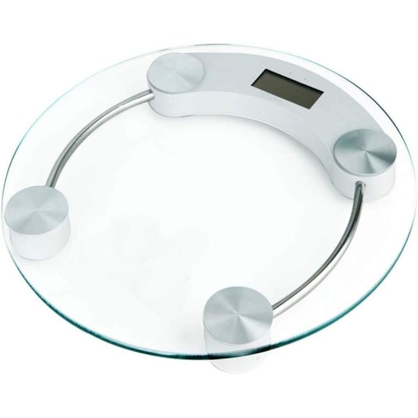 Digital baderomsvekt i glass med 180 kg kapasitet og LCD-display