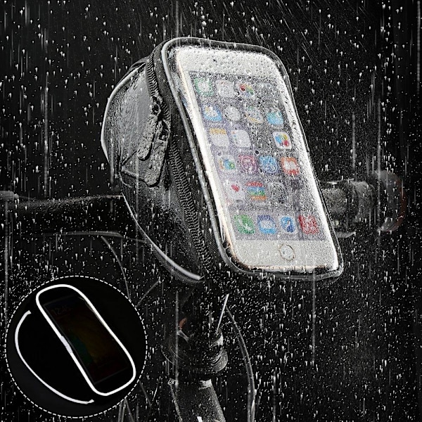 FOREVER Mobilholder for Motorsykkel, Moped, Sykkel Vanntett -XXL Black Grå