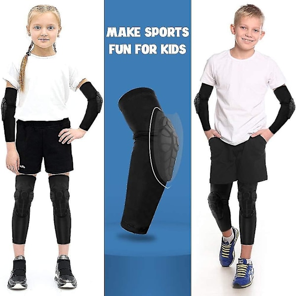 Barn/Ungdom Sport Honeycomb Kompressions Knäskydd Armbågsskydd Skyddsutrustning för Basketboll, Baseboll, Fotboll, Volleyboll, Brottning, Cykling YM