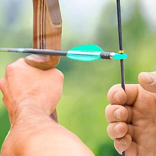 Pakke med 6 buestrengs nockpunkter - buestrengs nockpunkter bueskydningstilbehør, messing nockpunkter til recurve- og compoundbue
