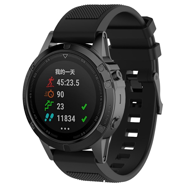 Silikonarmband Fenix 5/5 Plus Svart