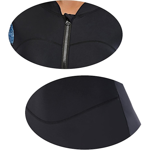 Dame badetøj i ét stykke langærmet rashguard dame våddragt atletisk badedragt surfing dykning lynlås foran badetøj badedragt Xd1 Black 2939 Black 2939 L