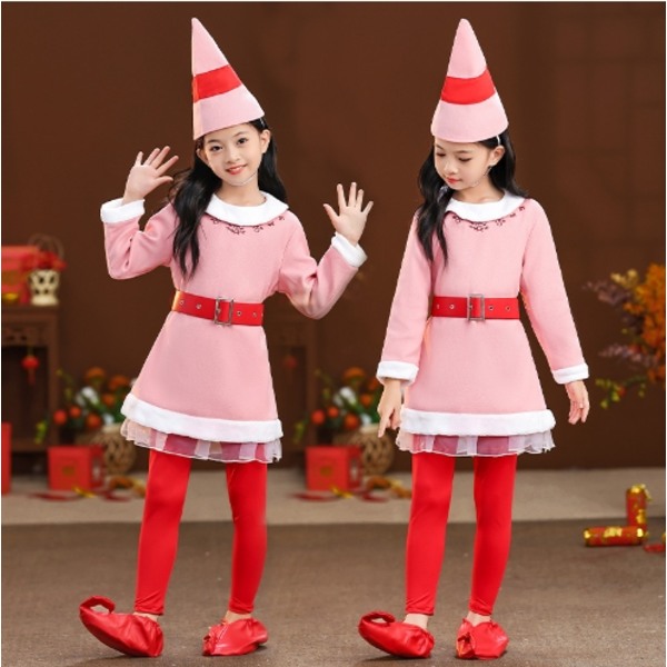 Buddy The Elf Dräkt Kids Christmas Cosplay Holiday Party Set red 130cm