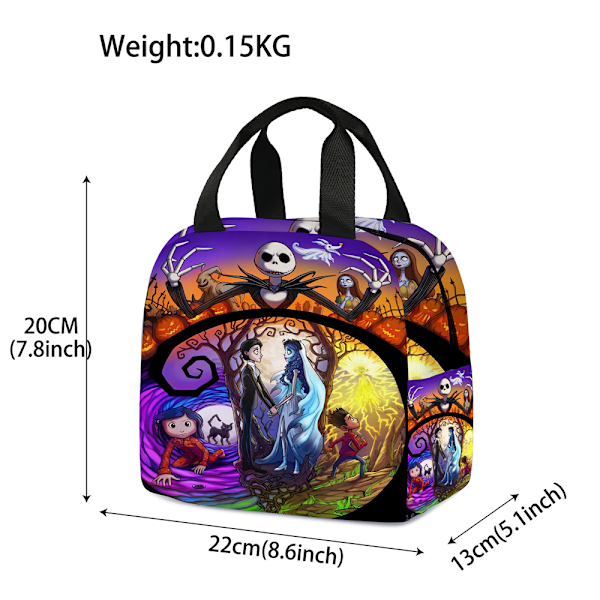 The Nightmare Before Christmas Isolerad Lunch Bag Kvinnor Män Återanvändbara Lunch Tote Väskor B