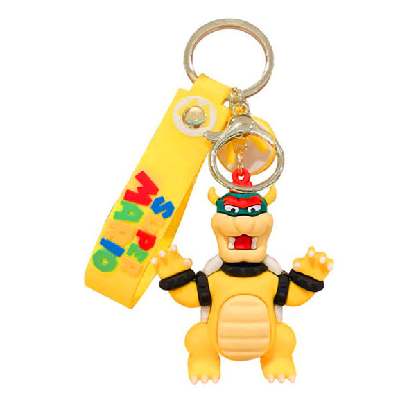 Super Mario söt tecknad silikon nyckelring nyckelring hängande tillbehör D