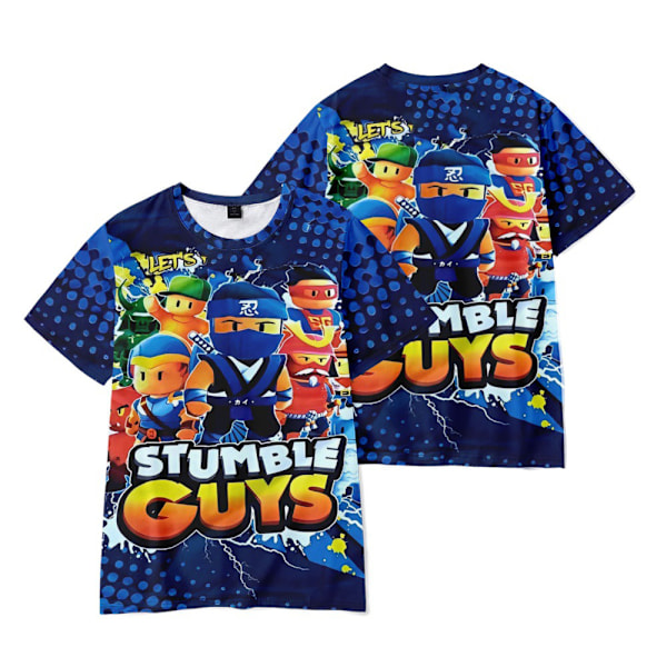 Kids Stumble Guys 3D-tryckt kortärmad T-shirt Casual sommar Cosplay Tee Tops A 140cm