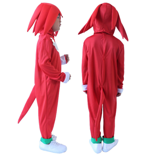 Sonic The Hedgehog Cosplay kostymkläder för barn, pojkar, flickor Knuckles Jumpsuit + Mask + Handskar 5-7 år = EU 110-122