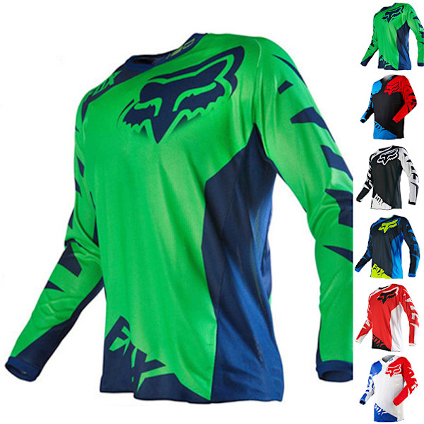 Herrarnas Långärmad Andningsbar Motocross Cykling Fotbollströja Jersey - Herrarnas Motorcykelkläder B-White S