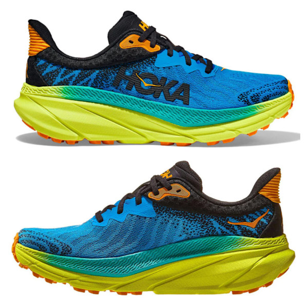 HOKA ONE ONE Challenger ATR 7 Herrskor Lågprofil Löpskor för Asfalt Yellow + Blue 44