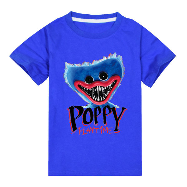 Poppy Playtime Huggy Wuggy Print Sommar T-shirt Barn Pojkar Flickor blue 9-10 Years = EU 134-140