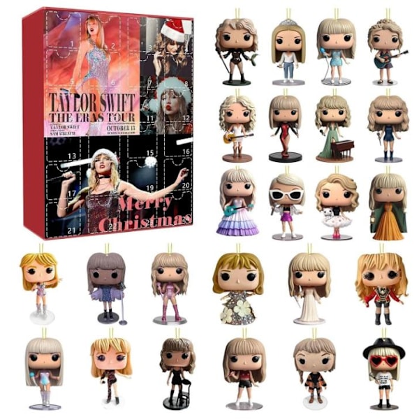 Julkalender med Taylor Swift 2024, 24 Dagar Nedräkning Julgran Hängande Dekorationer Ornament Horror Samlarobjekt Presenter för Fans C