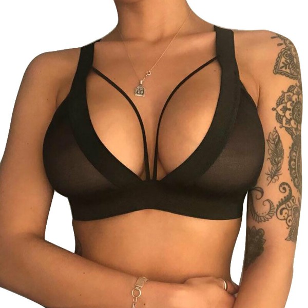 Lady Underkläder Yoga Push Up Sport BH Toppar Underkläder Present black 3XL