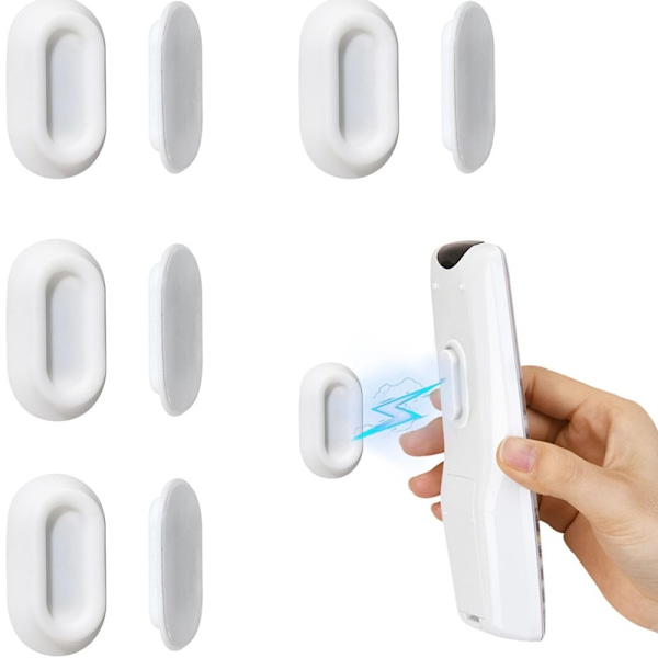 4 st Magnetisk Fjärrkontrollhållare Innovativ Silikon Vägg Fjärrkontrollhållare Självhäftande TV Fjärrkontrollhållare Ingen Borrning för Hemmakontor Fläkt White