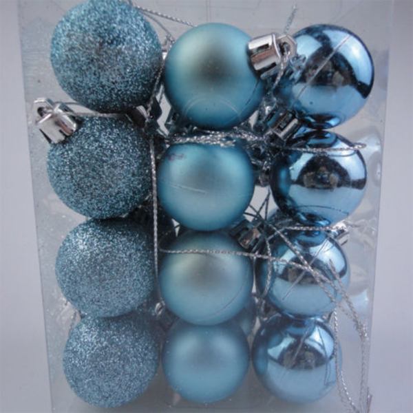 24 st julgranskulor hängande prydnader hemfestdekor Lake Bule 24pcs
