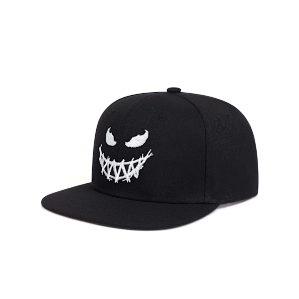 Smile Basebollkeps Snapback Flat Dam & Herr Hip Hop Rap Spöke Broderad Hatt C