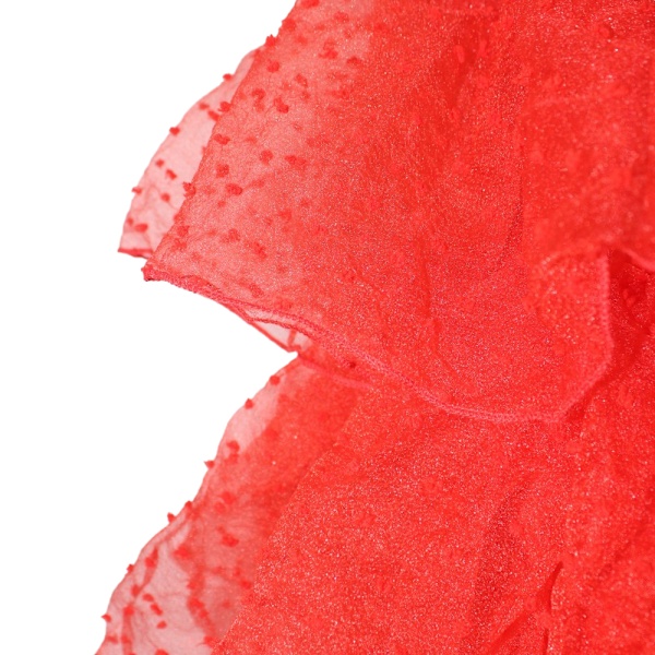Lydia Cosplay-kostym Lydia Röd Bröllopsklänning Outfit Kvinnor Retro Långärmad Spets Tulle Brudklänning Halloween Cosplay XL