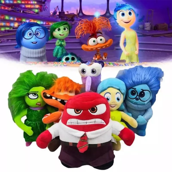 Inside Out Anger Sadness Fear Joy Karaktär Plysch Leksak Mjuk Fylld Docka Barn Present D