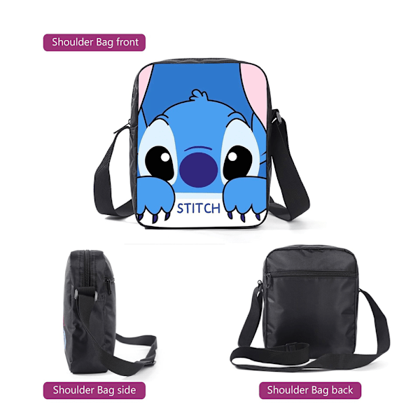 Pojkar Flickor Skolväska Lilo och Stitch Ryggsäck Barn Resa Ryggsäck Lunchväska C