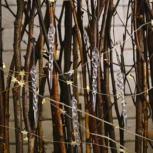12 st DIY julgran istapp prydnader vinterdekorationer
