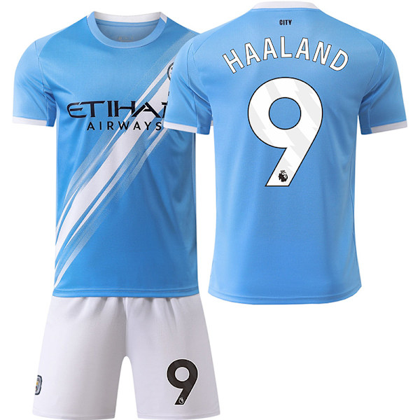 25-26 Manchester City Fotboll Activewear No.9 Harland Fans Träning Fotbollströja Set för Barn 20