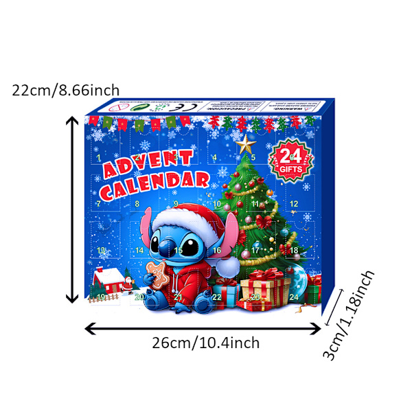 Stitch Figures Leks Julkalender Nedräkning Adventkalender Barn Pojkar Flickor Julgåva Överraskning Blind Box
