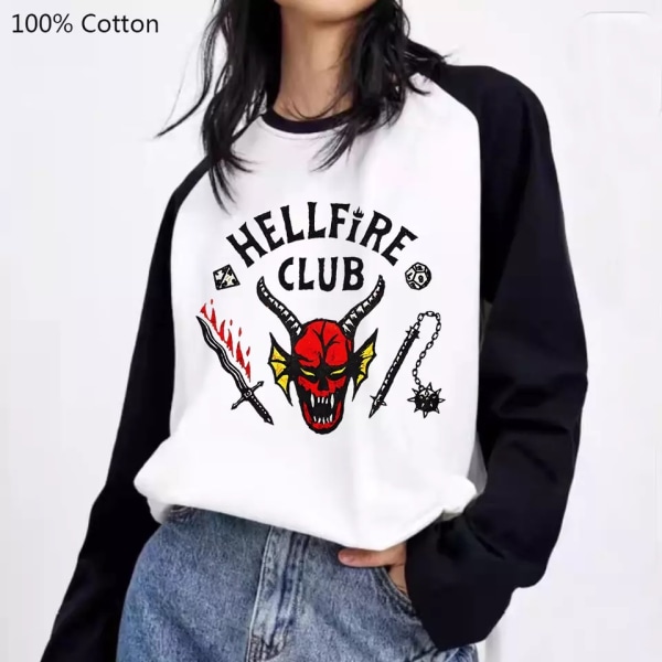 Stranger Things Säsong 4 Hellfire Club Barn Långärmad T-shirt L