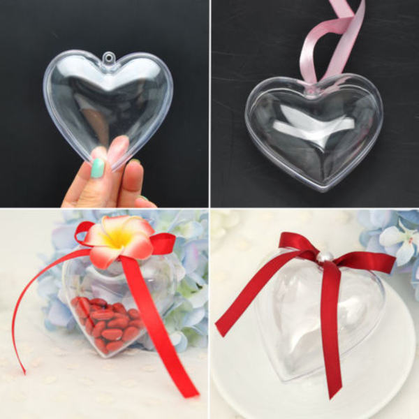 5 st julgransdekorationer i form av hjärtformade kulor att fylla Heart 80×78×46mm