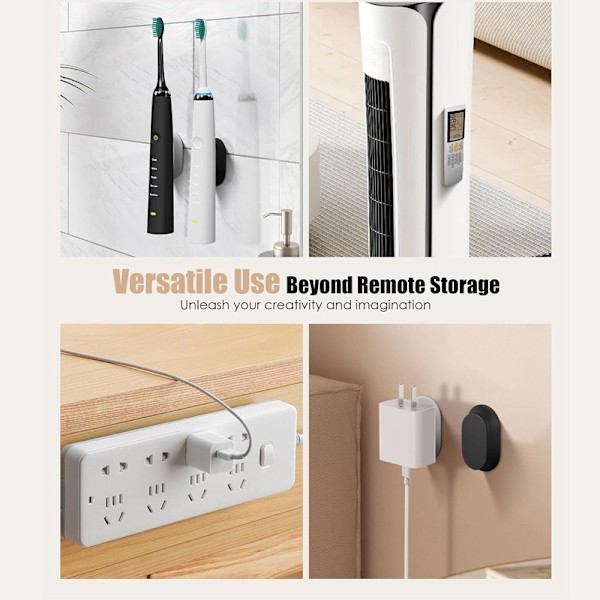 4 st Magnetisk Fjärrkontrollhållare Innovativ Silikon Vägg Fjärrkontrollhållare Självhäftande TV Fjärrkontrollhållare Ingen Borrning för Hemmakontor Fläkt White