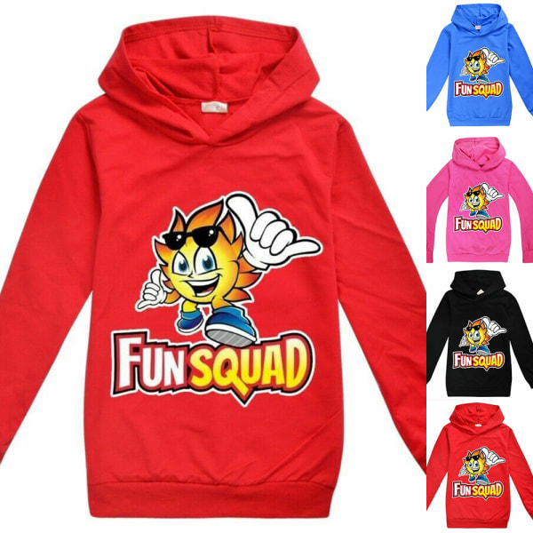 Kids Fun Squad Gaming Print Hoodie Warm Sweatshirt red 150cm