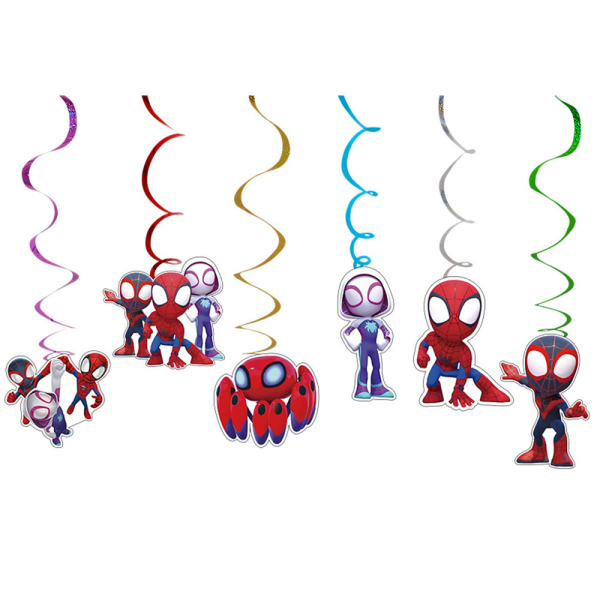 Barn Grattis på födelsedagen dekorationer Set Banner Ballonger Cake Toppers Spider-Man and His Amazing Friends