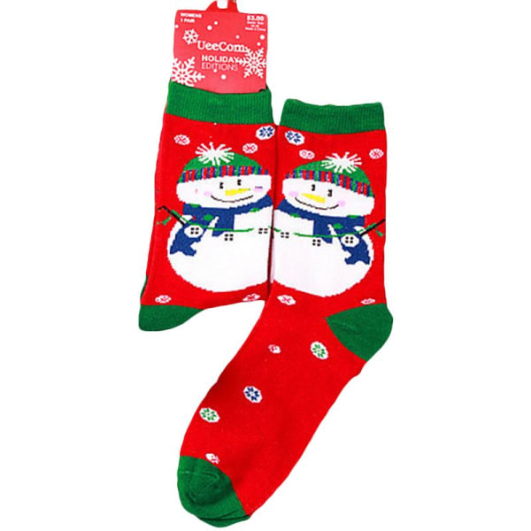 Damstrumpor med jultomte och älgmönster Blue