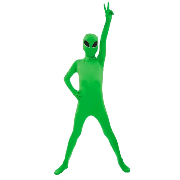 Alien Cosplay Kostym Jumpsuits för Män Pojkar Halloween Kostym 130cm