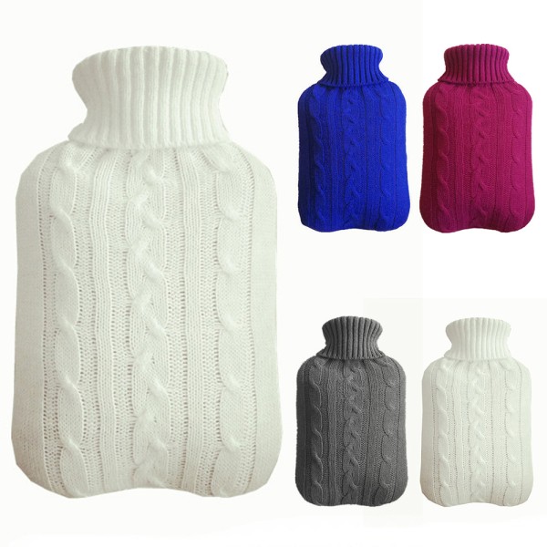 Varmvattenflaska med mjukt skydd för Cover White