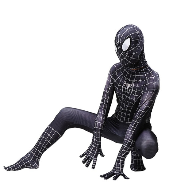 Kids Venom Spider-Man Boys Cosplay Kostym Jumpsuit Finklänning Black Spiderman 3-4Years = EU92-98